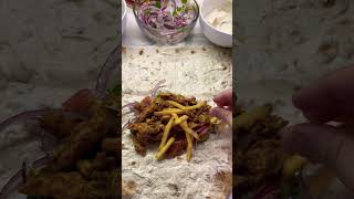 Delicious spicy chicken shawarma wraps!! 🌯 #youtubeshorts #food #foryou #shorts #viral #viralvideo