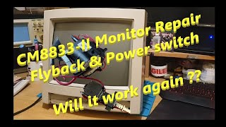 Cheap as chips. Can we fix it ?. Philips CM8833-II Monitor Repair , Flyback and Power switch.