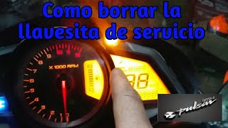 Como borrar resetear el icono de la llavesita de servicio Bajaj Pulsar 200NS (carburador)