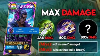 BRODY ABUSE NEW MAX DAMAGE BUILD AND EMBLEM 💀 (true damage abuse must try)