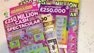 SCRATCHCARDS..£3 MILLION CASH SPECTACULAR ..4X £1 MILLION CASH SPECTACULAR ..