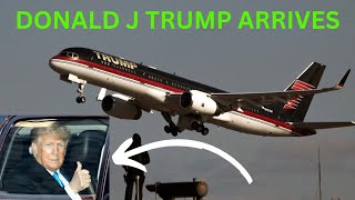 President Donald J Trump lands in DC ahead of indictment.