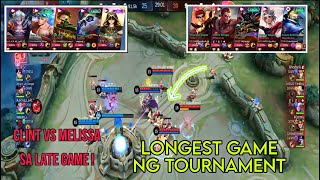 Longest game Ng tournament, Clint vs Melissa sa late game sino Ang MANANALO?