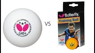 Pro vs Training Ping Pong Balls Butterfly G40+ vs Butterfly Youth Easy Comparison