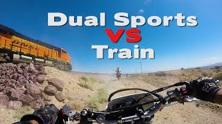 Dual Sports vs Train...A Race Through The Mojave Desert