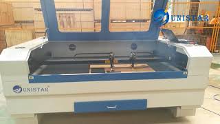 Double heads laser machine cutting MDF with high accuracy