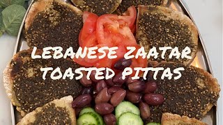 Lebanese Zaatar Toasted Pittas - quick & easy for the hot weather - plant-based family food!