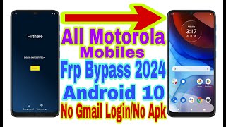 All Motorola Frp Bypass Android 10 | New Trick 2024 | No Pc/Reset Frp/Bypass Google Lock 100%Working