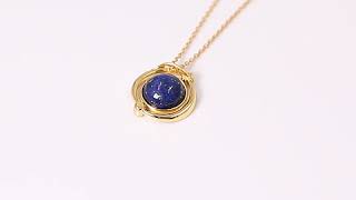 VENUS STATE Plated Lapis Lazuli Rotating Earth Short Korean DESIGNER NECKLACE