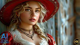 4K AI Art Lookbook Video of AI Girl ｜ AI Girl with Victorian and Cowgirl Styles