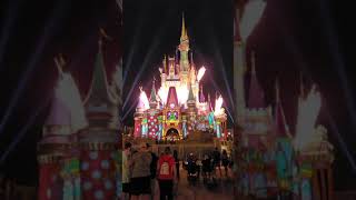 Disney World Castle Christmas Projection 2020 #Shorts