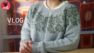 [뜨개하며독서 vlog-7] Crochet Crush book / 니트컨테이너 콘사 / FO  LEHTO sweater by Anna Johanna / WIP / knitting