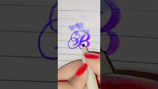 different ways of writing stylish alphabet B with cut marker part 2||copperplate styles 3 and 4