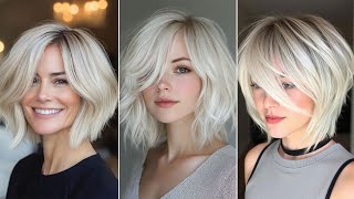 Classic Platinum Blonde Lob With Soft Curls Game changing Bob Hairstyles For Fine Hair Chic Blunt Bo