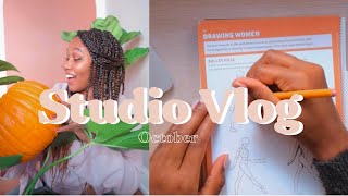 INKTOBER STRUGGLES + STAYING PRODUCTIVE | OCTOBER STUDIO VLOG🍂🌰 S1:12