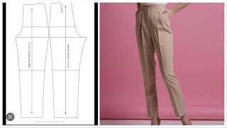 HOW TO CUT WOMEN TROUSER/HOW TO DRAFT FEMALE TROUSER PATTERN/PANT TROUSER