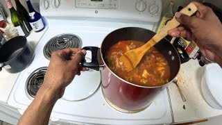 pov cooking minestrone soup