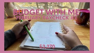 ✨BUDGET $2,370 WITH ME✨ February Paycheck #2 | Cash Envelopes, Sinking Funds and Savings Challenges