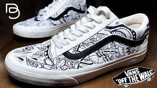 Come TRASFORMARE le mie VANS old skool bianche usando i pennarelli 😎   (Time-Lapse tutorial video)