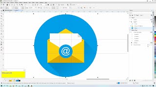 Corel Draw Tutorial - Create Mail Flat Icon