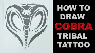 How to draw cobra tribal tattoo design  |   Ep. 129