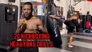 20 Kickboxing Heavybag Drills #kickboxing #mma #heavybagworkout #karate #k1 #kyokushin