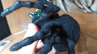 Паук из полимерной глины и шерсти/How to make a spider from polymer clay and wool for felting