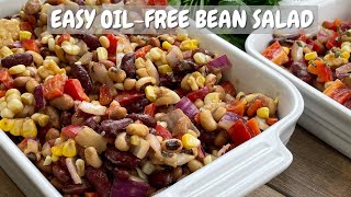 OUR FAVORITE, EASY, OIL-FREE, PROTEIN BEAN SALAD RECIPE