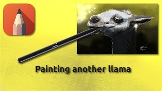 How to paint another llama in Autodesk Sketchbook time lapse