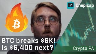 Bitcoin breaks $6,000! Watch THIS level next! $$$ 🚨🚨🚨 | Cryptocurrency News | Chepicap