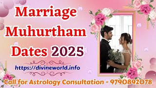 Marriage Muhurtham Dates 2025