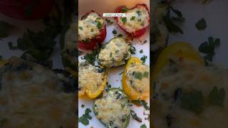 الفلفل بالجبنة والسبانخ❤️ Healthy Stuffed Peppers #ترند #shorts