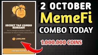 MEMEFI SECRET COMBO TODAY 2 OCTOBER 2024 | MEMEFI DAILY COMBO | MEMEFI COMBO TODAY | MEMEFI COMBO