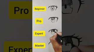 Drawing🗿anime eyes👀 ! beginner☄️,pro, expert,master🌪️ #shorts #2ontrending