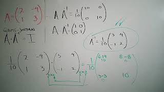 INVERSA DE UNA MATRIZ 2X2 USANDO EL PROCESO GAUSS JORDAN. ÁLGEBRA LINEAL.