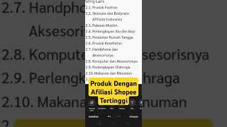 List Produk Dengan Afiliasi shopee Tertinggi