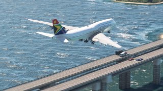 Scary landing at Hongkong airport - boeing 747 plane African