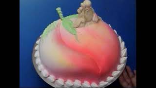 Cake decoration. Peach.蛋糕裝飾.桃子  Украшение торта.Персик.