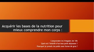 Acquérir les bases de la nutrition