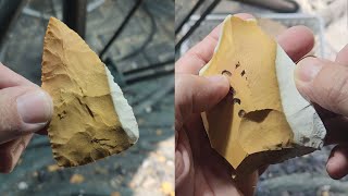 1927 - Part 1/2 - Yellow Petrified Pinhead Coral #flintknapping