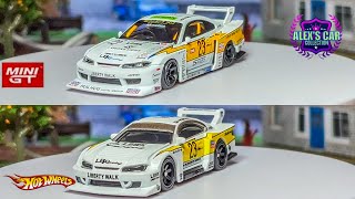 HOT WHEELS PREMIUM  Vs MINI GT NISSAN SILVIA LBWK  S15 #hotwheels #minigt