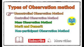 Types of Observation Method