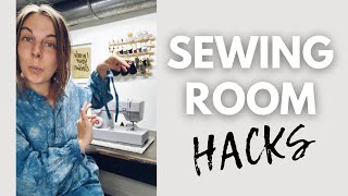 15 Sewing Room HACKS to have a more frictionless workspace! // Sewing room organization + tools