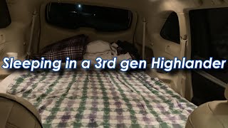 Sleeping in a 3rd gen Highlander