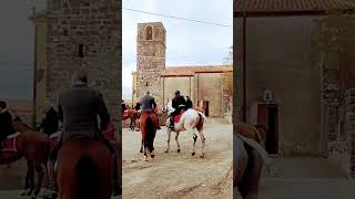 Giro intorno della chiesa a cavallo. Sant'Isidoro. Sindia  popular traditions of Sardinia Italy