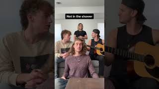 SHUSH! We all sound better in the shower! 😅😂🤯 #singing #sing #vocals #boyband  #cover #boys