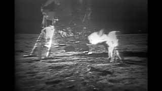 Apollo 11 moonwalk montage