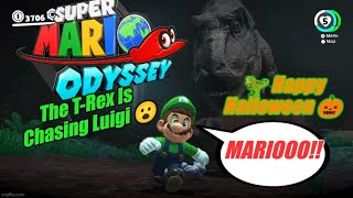 Super Luigi October - Super Mario Odyssey - OH NO! The T-Rex is Chasing Luigi 😮