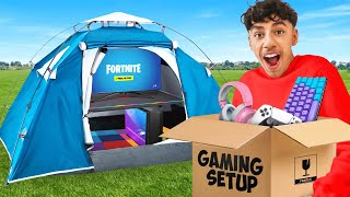 I Moved My Gaming Setup Into a TENT! (Overnight)