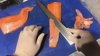 Sushibar | Cutting Salmon for the Night | POV